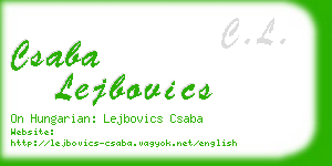 csaba lejbovics business card